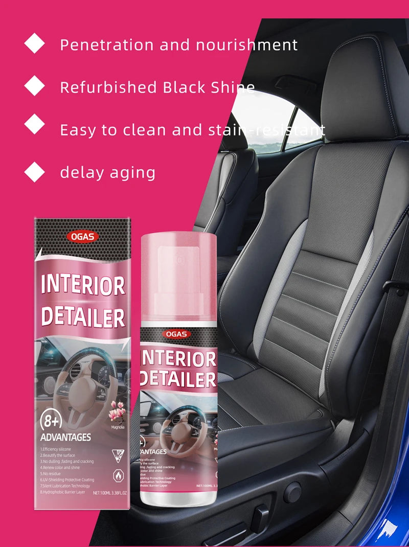 Car Interior Cleaner, Vehicle Interior Polish, 100ml Car Interior Cleaner, Interior Detailer Spray, Total Car Interior Cleaner